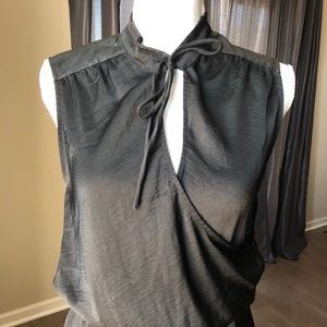 ✨Little Black Dress w/ Tie Neck & Leather Detail